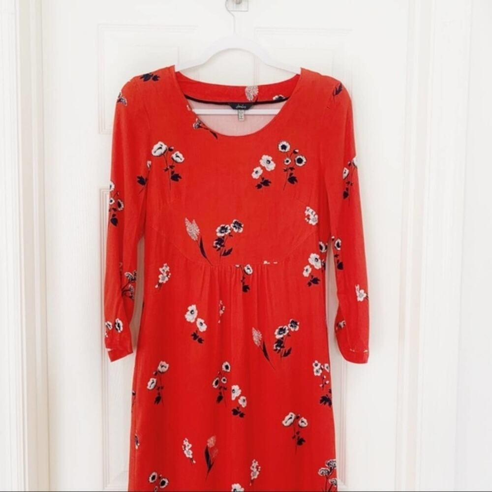 Joules Alison Floral Print A-Line Dress‎ Red Size 2 new@!! - Picture 5 of 14
